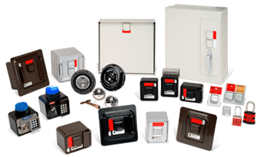 Various Lock Boxes on Display